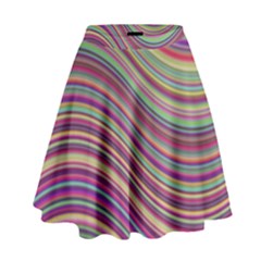 Wave Abstract Happy Background High Waist Skirt