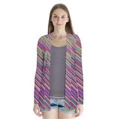 Wave Abstract Happy Background Drape Collar Cardigan