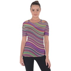 Wave Abstract Happy Background Short Sleeve Top