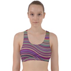 Wave Abstract Happy Background Back Weave Sports Bra