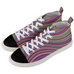 Wave Abstract Happy Background Men s Mid-top Canvas Sneakers