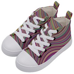 Wave Abstract Happy Background Kid s Mid-top Canvas Sneakers