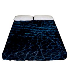 Blue Black Shiny Fabric Pattern Fitted Sheet (queen Size) by BangZart