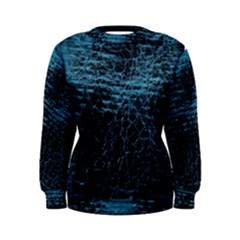 Blue Black Shiny Fabric Pattern Women s Sweatshirt