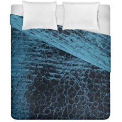 Blue Black Shiny Fabric Pattern Duvet Cover Double Side (california King Size) by BangZart