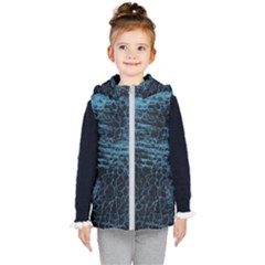 Blue Black Shiny Fabric Pattern Kid s Puffer Vest