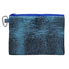 Blue Black Shiny Fabric Pattern Canvas Cosmetic Bag (xl)