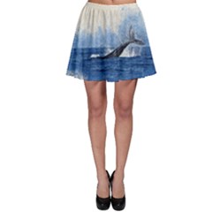 Whale Watercolor Sea Skater Skirt by BangZart