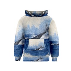 Whale Watercolor Sea Kids  Pullover Hoodie