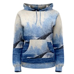 Whale Watercolor Sea Women s Pullover Hoodie by BangZart