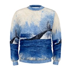 Whale Watercolor Sea Men s Sweatshirt by BangZart