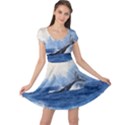 Whale Watercolor Sea Cap Sleeve Dress View1