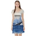 Whale Watercolor Sea Short Sleeve Skater Dress View1