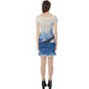 Whale Watercolor Sea Short Sleeve Skater Dress View2