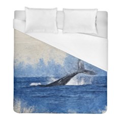 Whale Watercolor Sea Duvet Cover (full/ Double Size)