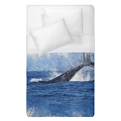 Whale Watercolor Sea Duvet Cover (single Size) by BangZart