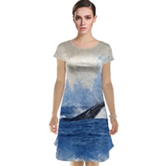 Whale Watercolor Sea Cap Sleeve Nightdress by BangZart