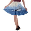 Whale Watercolor Sea A-line Skater Skirt View2