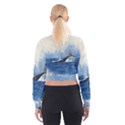 Whale Watercolor Sea Cropped Sweatshirt View2