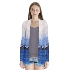 Whale Watercolor Sea Drape Collar Cardigan by BangZart