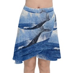 Whale Watercolor Sea Chiffon Wrap by BangZart