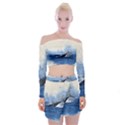 Whale Watercolor Sea Off Shoulder Top with Mini Skirt Set View1