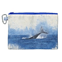 Whale Watercolor Sea Canvas Cosmetic Bag (xl)