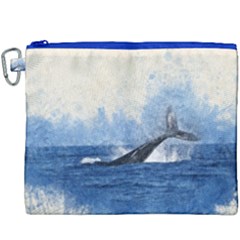 Whale Watercolor Sea Canvas Cosmetic Bag (xxxl)