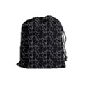 Black And White Textured Pattern Drawstring Pouches (Large)  View1