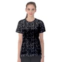 Black And White Textured Pattern Women s Sport Mesh Tee View1