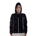 Black And White Textured Pattern Hooded Wind Breaker (Women) View1