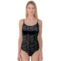 Black And White Textured Pattern Camisole Leotard  View1