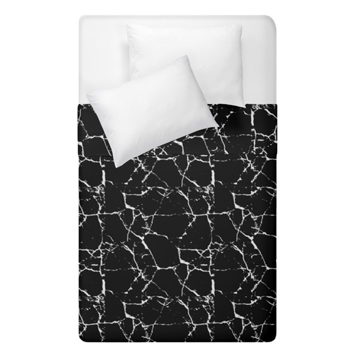 Black And White Textured Pattern Duvet Cover Double Side (Single Size)