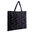 Black And White Textured Pattern Zipper Large Tote Bag View2