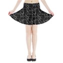 Black And White Textured Pattern Mini Flare Skirt View3