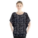 Black And White Textured Pattern Blouse View1