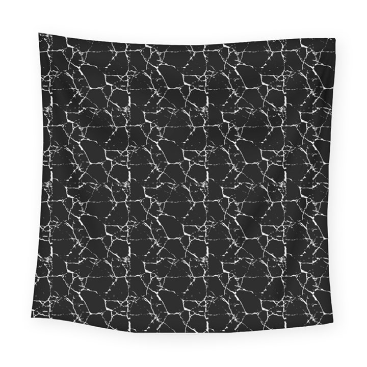 Black And White Textured Pattern Square Tapestry (Large)