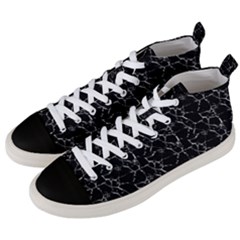 Black And White Textured Pattern Men s Mid-top Canvas Sneakers by dflcprints