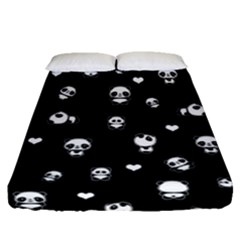 Panda Pattern Fitted Sheet (queen Size) by Valentinaart