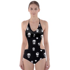 Panda Pattern Cut-out One Piece Swimsuit by Valentinaart