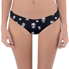 Panda Pattern Reversible Hipster Bikini Bottoms by Valentinaart