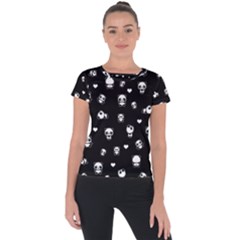 Panda Pattern Short Sleeve Sports Top  by Valentinaart