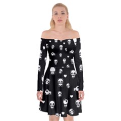 Panda Pattern Off Shoulder Skater Dress