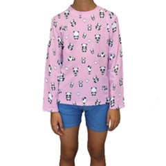 Panda Pattern Kids  Long Sleeve Swimwear by Valentinaart