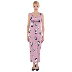 Panda Pattern Fitted Maxi Dress by Valentinaart