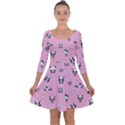 Panda pattern Quarter Sleeve Skater Dress View1