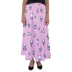 Panda Pattern Flared Maxi Skirt by Valentinaart