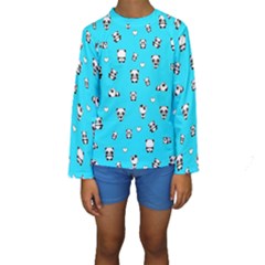 Panda Pattern Kids  Long Sleeve Swimwear by Valentinaart