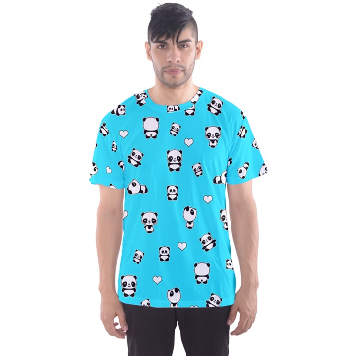 Panda pattern Men s Sports Mesh Tee