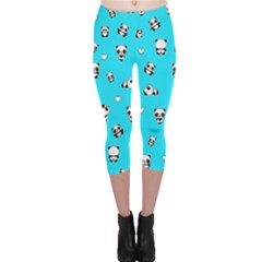 Panda Pattern Capri Leggings  by Valentinaart